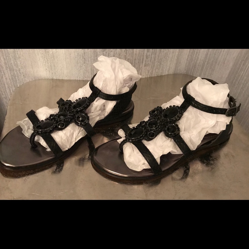 Vince Camuto Leather Jeweled Sandals